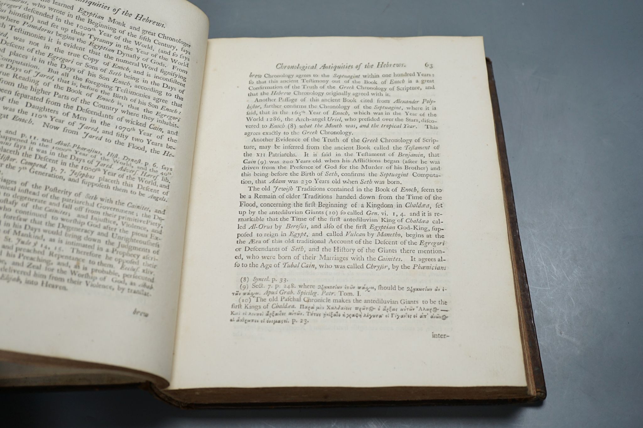 Jackson, John - Chronological Antiquities .... of the Most Ancient Kingdoms ... 3 vols., subscriber's list; contemp. calf, gilt-decorated and panelled spines with red labels, 4to. printed for the Author, 1752